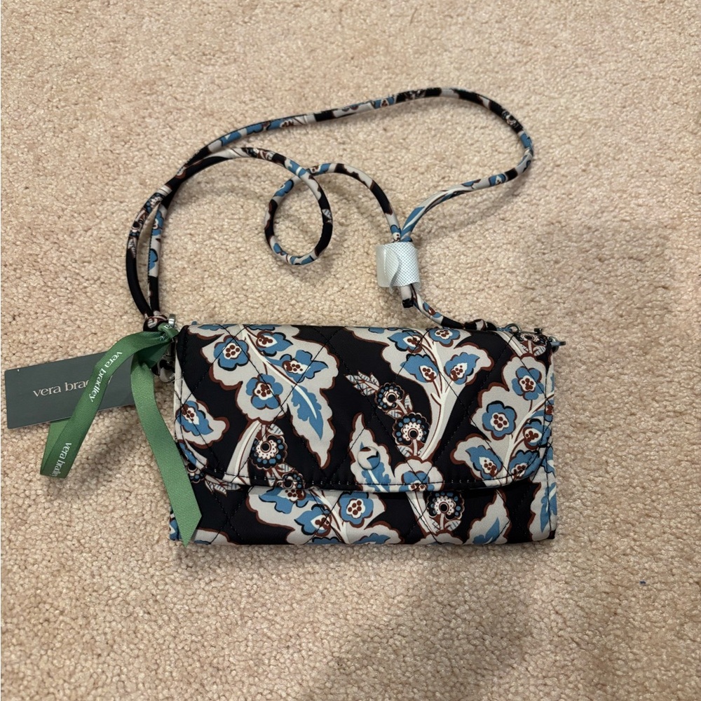 Vera Bradley Wildwood Wallet Crossbody | Calyx + Quill Black |‎ Brand New